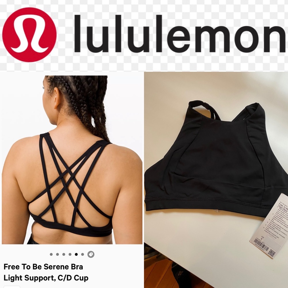 NWT Lululemon size 8 (M) Black Sports Bra for Yoga
